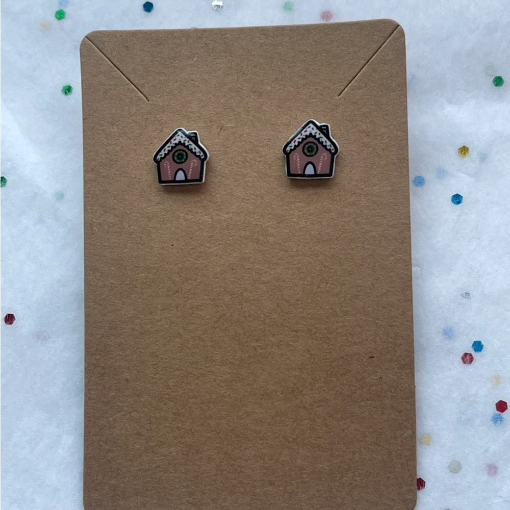 Gingerbread House Stud Earrings